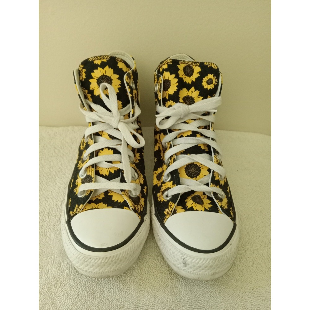 Converse Chuck Taylor Multi Sunflower Black Unisex Hightop Sneakers, W 8, M 6
